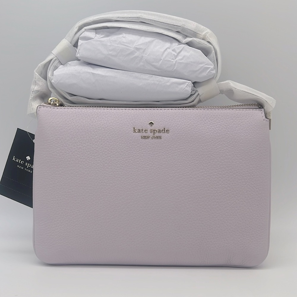 Kate Spade Leila Triple Gusset Crossbody Lilac Moon
